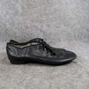 Capezio Shoes Womens 4 Dance Jazz EJ1 Leather Black Lace Up Performance Footwear